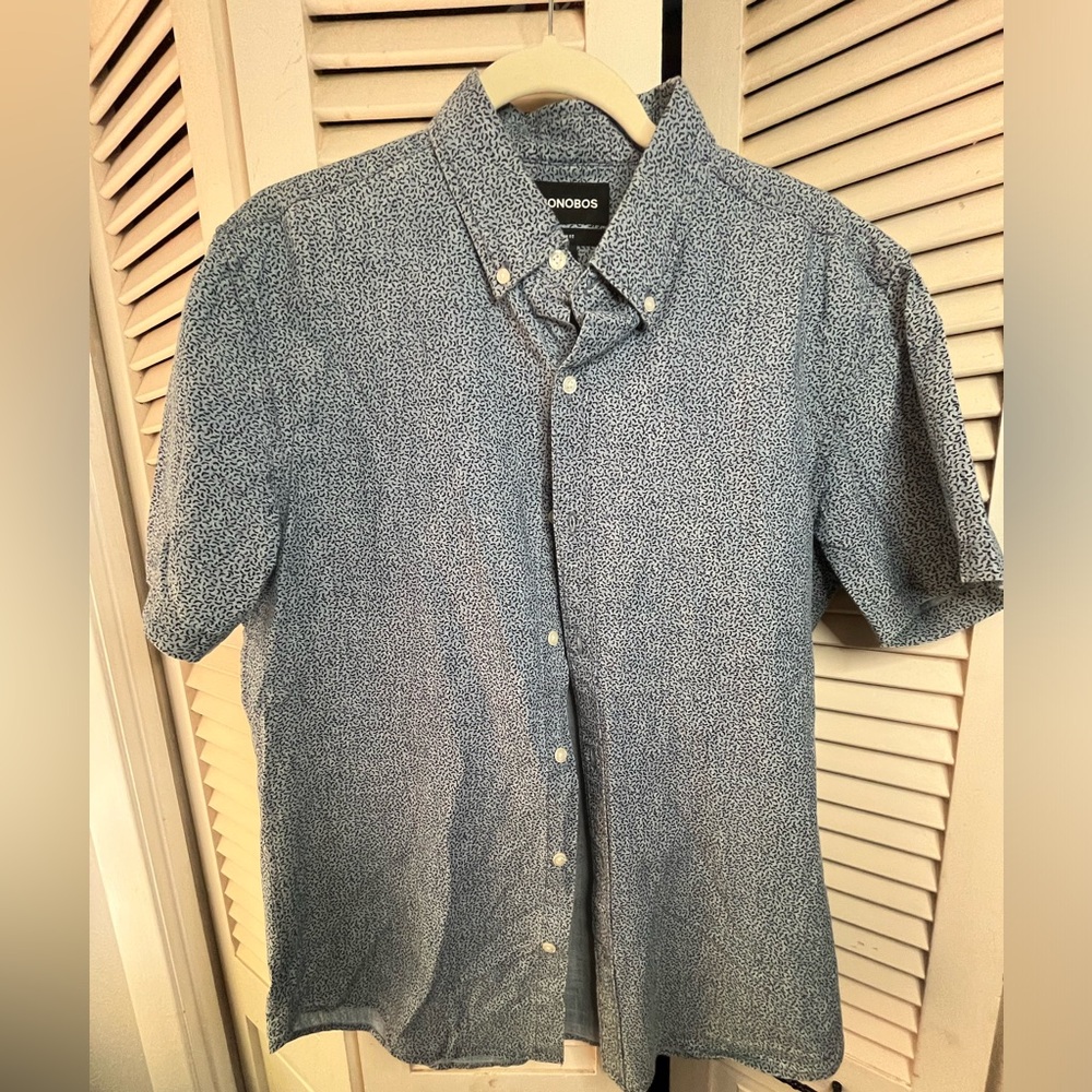Bonobos Riviera Patterned Short Sleeve Button Down L